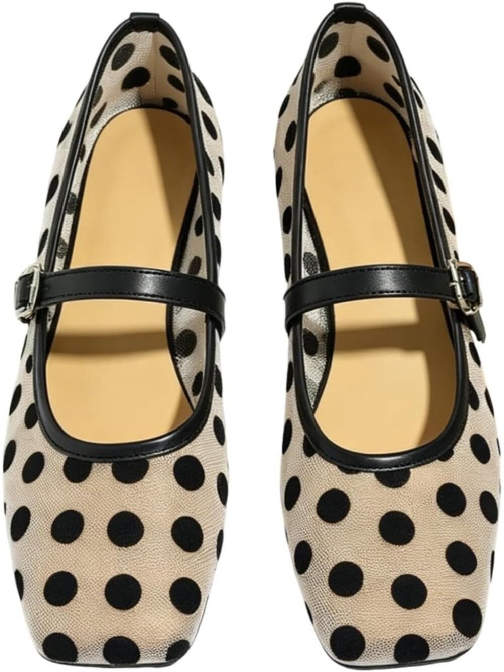 Women's Black And White Closed Toe Ballerina Mesh Ballet Slip On Flat Shoes